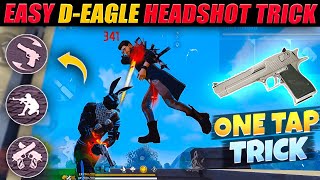 Best Easy Desert Eagle Headshot Trick  One Tap Trick Free Fire 3 Finger Super Movement Custom Hud [upl. by Eetnod]