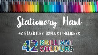 Stationery Haul  42 Pack Staedtler Triplus Fineliner Pens [upl. by Lalo]