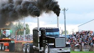 Semi Truck Pulls  StAgapit ASTTQ 2015 by JC Pulling Videos [upl. by Enimzaj]