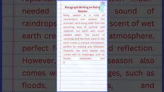 Paragraph Writing on Rainy Season [upl. by Sedda471]