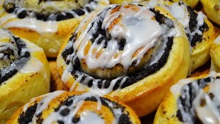 Булочки  Улитки с Маковой Начинкой и Глазурью  Buns with poppy seeds [upl. by Anauqat]