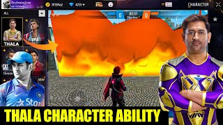 Thala Character Ability Live Test in Free Fire india  Ms Dhoni Character Ability Free Fire [upl. by Nawuq591]