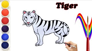 How To Draw A Tiger Easy ❤️💙 Tiger drawing for kids [upl. by Paviour90]