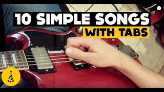 Super Easy Electric Guitar Songs For Beginners  10 Simple Songs With Tabs [upl. by Betthezul254]