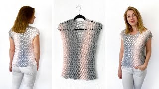 CROCHET TOP MADE WITH SCARFIE YARN  FREE CROCHET PATTERN [upl. by Frasquito]