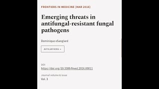 Emerging threats in antifungalresistant fungal pathogens  RTCLTV [upl. by Gaskill637]