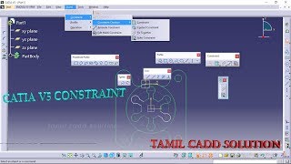 CATIA V5 Sketcher Constraints Option No2  Tamil [upl. by Sale]