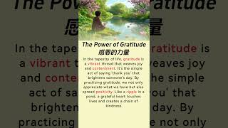 简单英语文章：The Power of Gratitude  感恩的力量  边读边学英语  快速提升流利度和词汇量 [upl. by Adlen150]