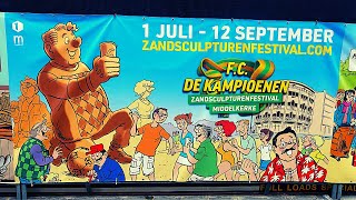 ZANDSCULPTURENFESTIVAL FC DE KAMPIOENEN IN MIDDELKERKE [upl. by Aindrea]