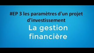 EP 3 gestion financière les paramètres dun projet dinvestissement [upl. by Llenra]