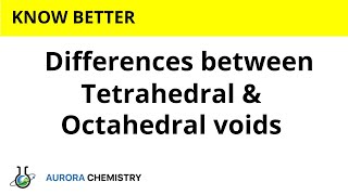 Differences between Tetrahedral amp Octahedral voids  Solid state [upl. by Egroj]