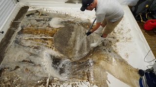 Cleaning a Flooded Rug  2 Minute Time Lapse  Satisfying Carpet Cleaning [upl. by Hareema]