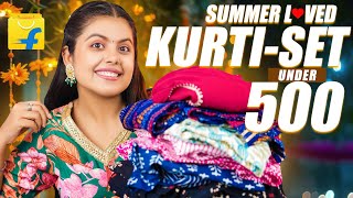 Flipkart Kurti Haul Under 500 For WomenGirls  Kurta Set Haul Try On Review 2024  Priya Pandey [upl. by Oiromed643]