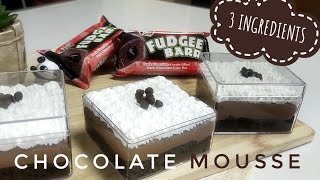 3 Ingredient Chocolate Mousse  Fudgee Bar Cake  No Bake Easy Recipe [upl. by Norret93]