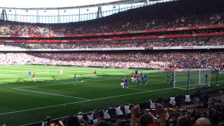 Santi Cazorla corner vs Chelsea 290912 [upl. by Aisyla507]