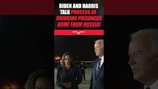 Biden and Harris talk process of bringing prisoners home from Russia shorts [upl. by Cadmar]