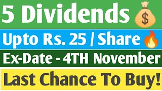 5 Dividends  Ex  Date  4TH November  Latest November Dividends  Best November Dividend Analysis [upl. by Anirbus680]