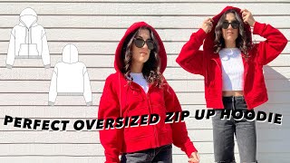 Make the Perfect Oversized Zip Up Hoodie  PDF Pattern Available [upl. by Derby]