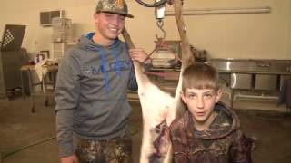 Twelve year old Trent Eichler demonstrates how to gut a deer [upl. by Olbap]