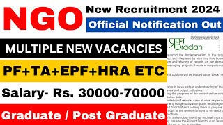 NGO BIG VACANCY 2024  SALARY 70000  FRESHERS ELIGIBLE  NGO JOBS 2024  ONLINE INTERVIEW [upl. by Enajyram]