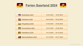 Ferien Saarland 2024 [upl. by Platas]