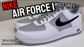 Nike Air Force 1 White Wolf Grey quotCutout Swooshquot Onfeet Review [upl. by Dawn174]