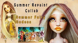 Summer Collab OOAK Monster High Summer Fairy Goddess Speedpaint By Skeriosities [upl. by Enyamert699]