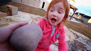 DINOSAUR EGG hidden in our backyard Adley and Dad after work routine [upl. by Nennerb]