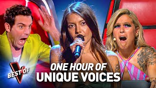 ONE HOUR of the most UNIQUE VOICES in the Blind Auditions of The Voice [upl. by Meensat229]