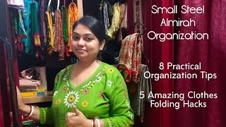 8 Practical tips to Organize Small Almirah 🤩5 Amazing folding hacks👍 Simplistylezindagi almirah [upl. by Rees]