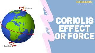 what is coriolis effect in hindi  coriolis force and effect  why coriolis force zero at equator [upl. by Marlea]