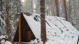 A SNOW STORM CAUGHT ME IN A COZY LOG CABIN WINTER IS COMING [upl. by Alisia]