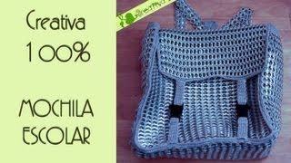 Tutorial Mochila Escolar hecha con anillas de lata parte 1 [upl. by Assyn]