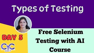 Types of Testing Testing Training Marathahalli  Testing Classes Online Free  CYCSOFT [upl. by Tsew]