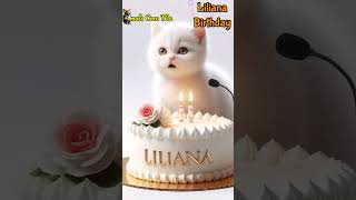 LILIANA BIRTHDAY  HAPPY BIRTHDAY SONG WITH NAMES  Adorable Cute Cat 😺 happybirthday cake [upl. by Iiette]