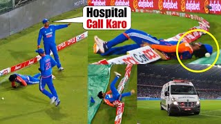 Everyone scared when Tilak Varma fell unconscious on boundary line and Surya called ambulance [upl. by Arne]