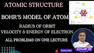 BOHRS QUANTUM MECHANICAL MODEL OF ATOM  DERIVATION amp PROBLEMS  STRUCTURE OF ATOM CLASS 11 [upl. by Trinidad405]