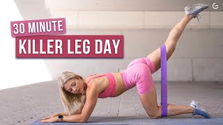 30 MIN INTENSE LEG DAY WORKOUT  With Resistance Bands No Repeat  HIIT IT HARDER DAY 2 [upl. by Ezechiel]