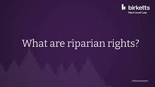 What are riparian rights [upl. by Weidman]