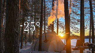 25° Winter Camping With a Baby E2 Hot Tent Wolf Calls amp Snowshoe Bushwhack Trek [upl. by Gosselin]