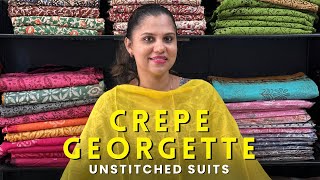 Crepe Georgette Unstitched Suits [upl. by Novj]