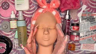 ASMR  Facial Skincare on A Mannequin 👀💆‍♀️ soft whispering tapping [upl. by Haroppiz]