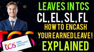 Leaves in TCS  How to encash Earned leave in TCS  CL EL SL FL  Leaves policy in TCS [upl. by Admama239]