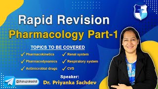 Rapid Revision Pharmacology Part1 Live By Dr Priyanka Sachdev  FMGE and NEET PG [upl. by Ayikur]