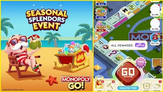 Seasonal Splendors Monopoly Go New Event Gameplay  Got Surfins Santa New Token monopolygo [upl. by Odarbil]