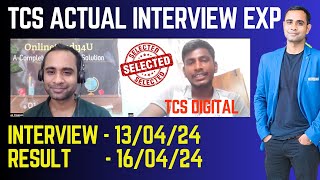 🔥TCS Actual Interview Experience  Selected in TCS Digital  Date 16042024🔥 [upl. by Egni]