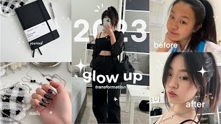 2023 extreme glow up transformation 💫 nails makeup tutorial chit chat grwm [upl. by Henig152]