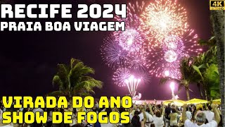 Virada do ano em Recife 2024  Réveillon  Queima de Fogos [upl. by Enrobso]