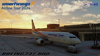 LKPR  LBBG  MSFS  B738 PMDG  IVAO Smartwings Airline Tour 2024 [upl. by Zacherie]