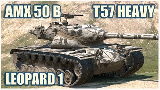 T57 Heavy AMX 50 B amp Leopard 1 • WoT Blitz Gameplay [upl. by Kenimod]